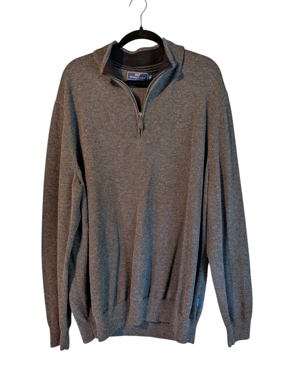 Vineyard Vines Men’s Heather Gray Wool Blend Half-Zip Sweater